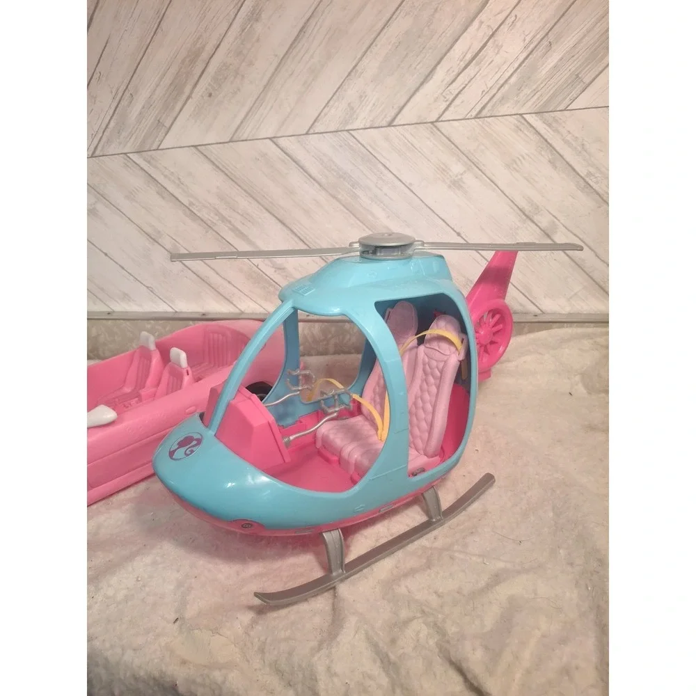 Barbie Helicopter Dreamhouse Adventures Spinning Rotor 2018 & 1996 Convertible - Picture 2 of 8